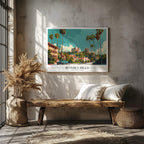 Glamorous Beverly Hills World City Travel - Framed Canvas Wall Art Print | House Prints