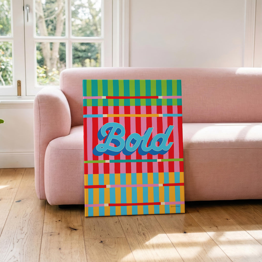 Bold Stripe Hype 1 - Seta Zakian - Framed Canvas Wall Art Print | House Prints