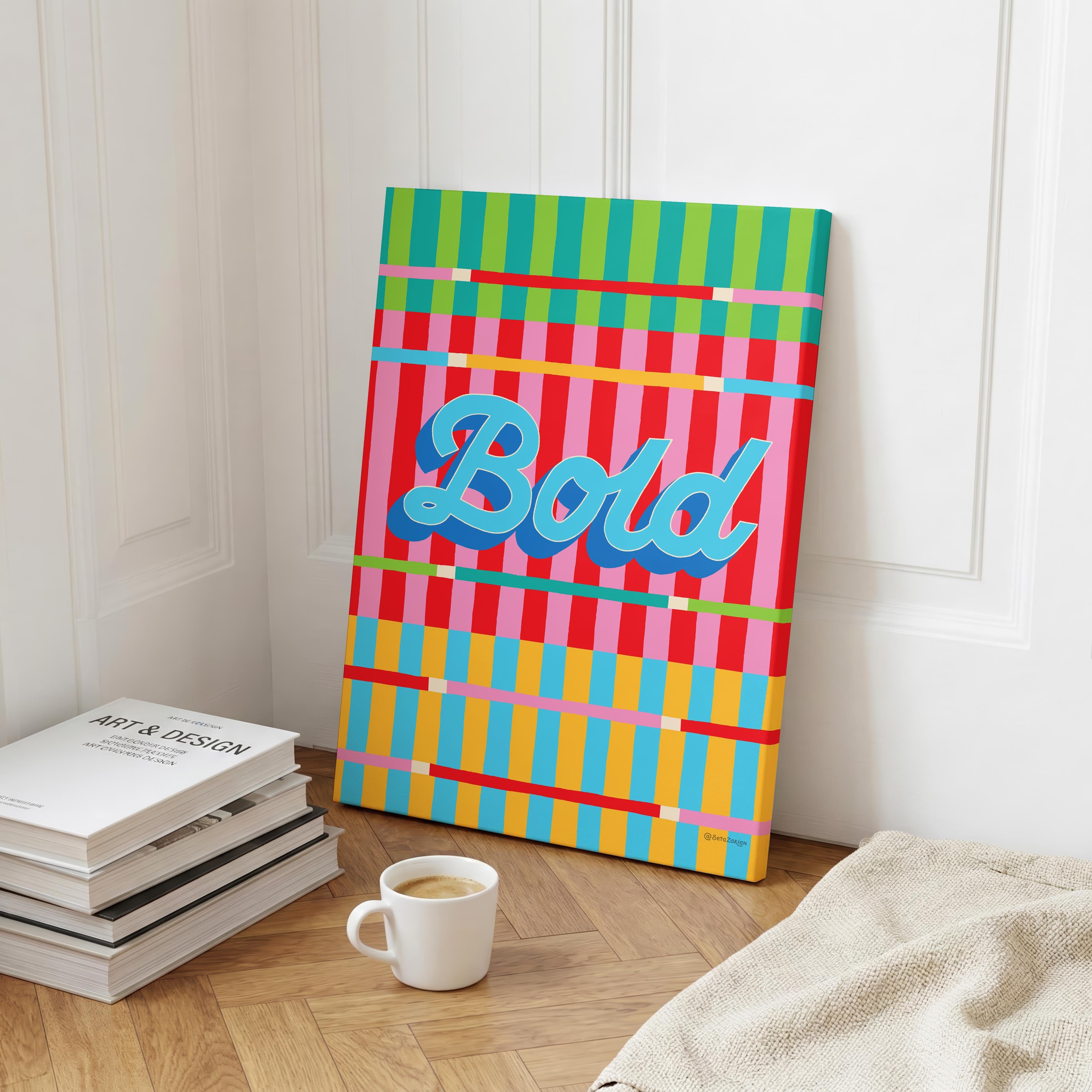 Bold Stripe Hype 1 - Seta Zakian - Framed Canvas Wall Art Print | House Prints