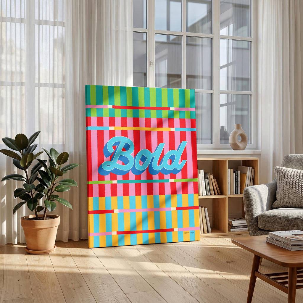 Bold Stripe Hype 1 - Seta Zakian - Framed Canvas Wall Art Print | House Prints