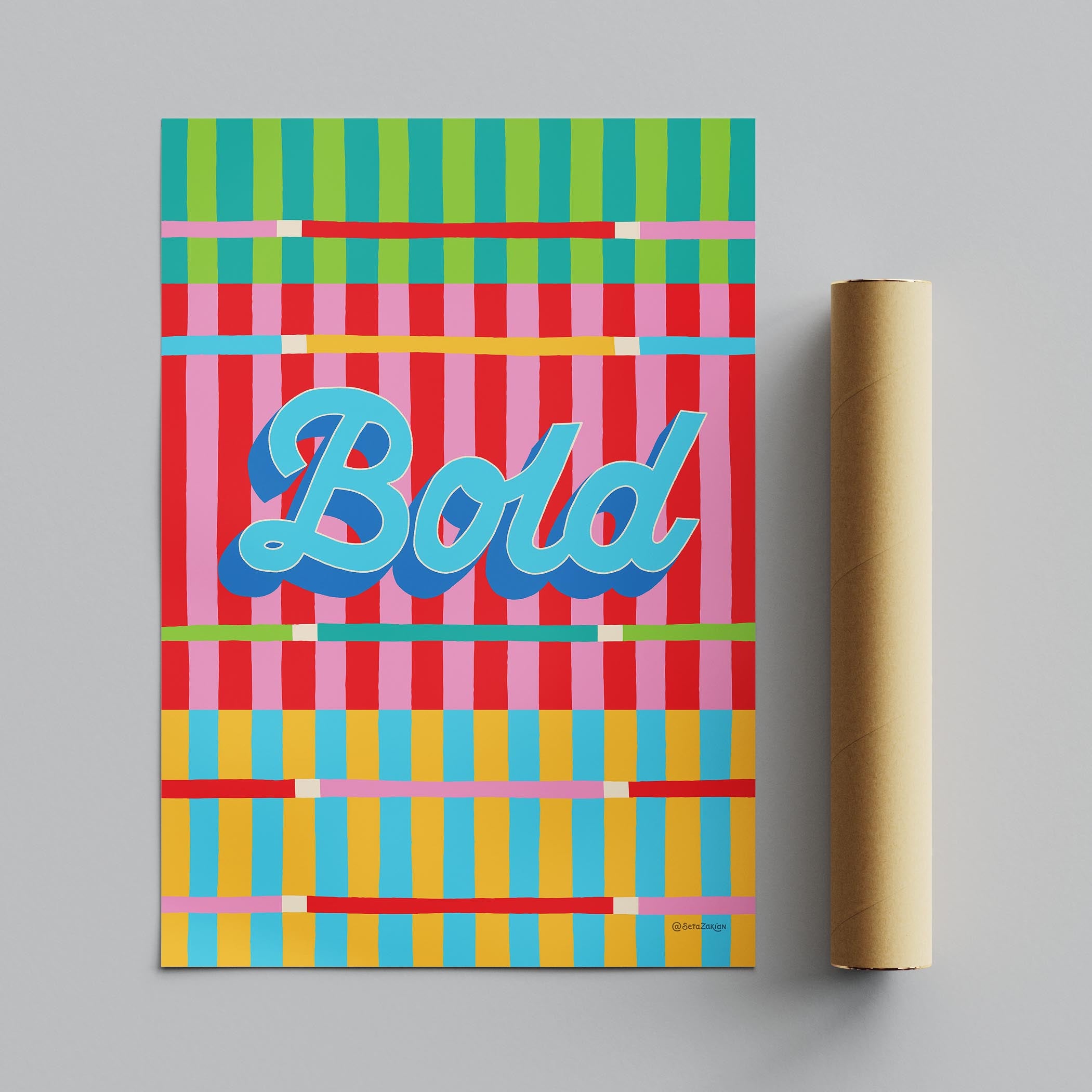 Bold Stripe Hype 1 - Seta Zakian - Rolled Poster Wall Art Print | House Prints