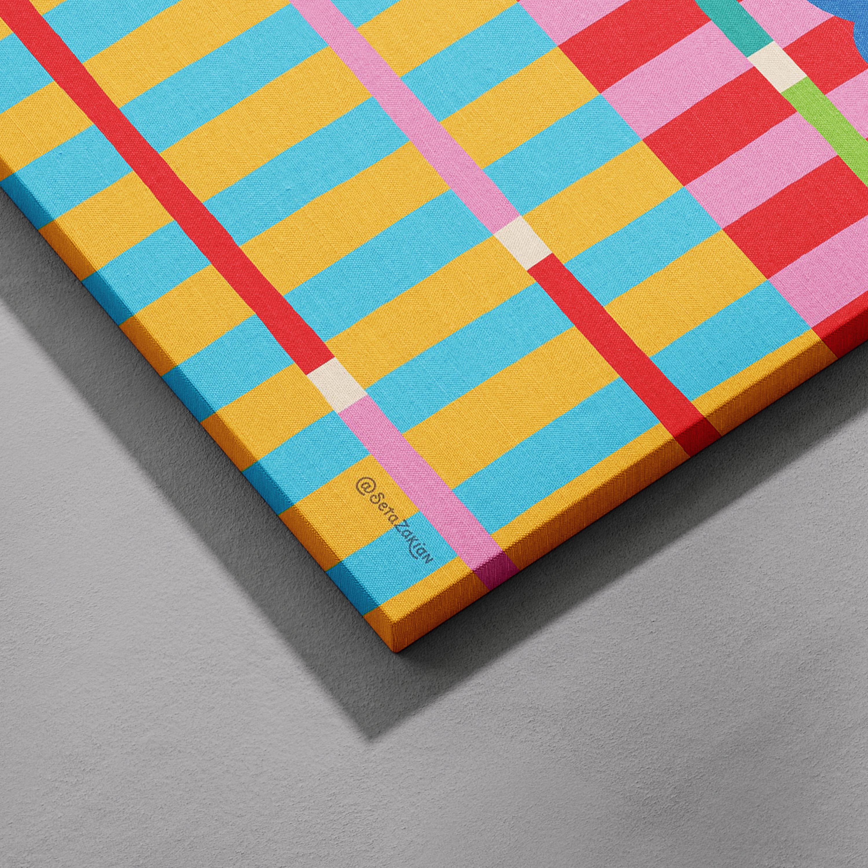 Bold Stripe Hype 1 - Seta Zakian - Framed Canvas Wall Art Print | House Prints