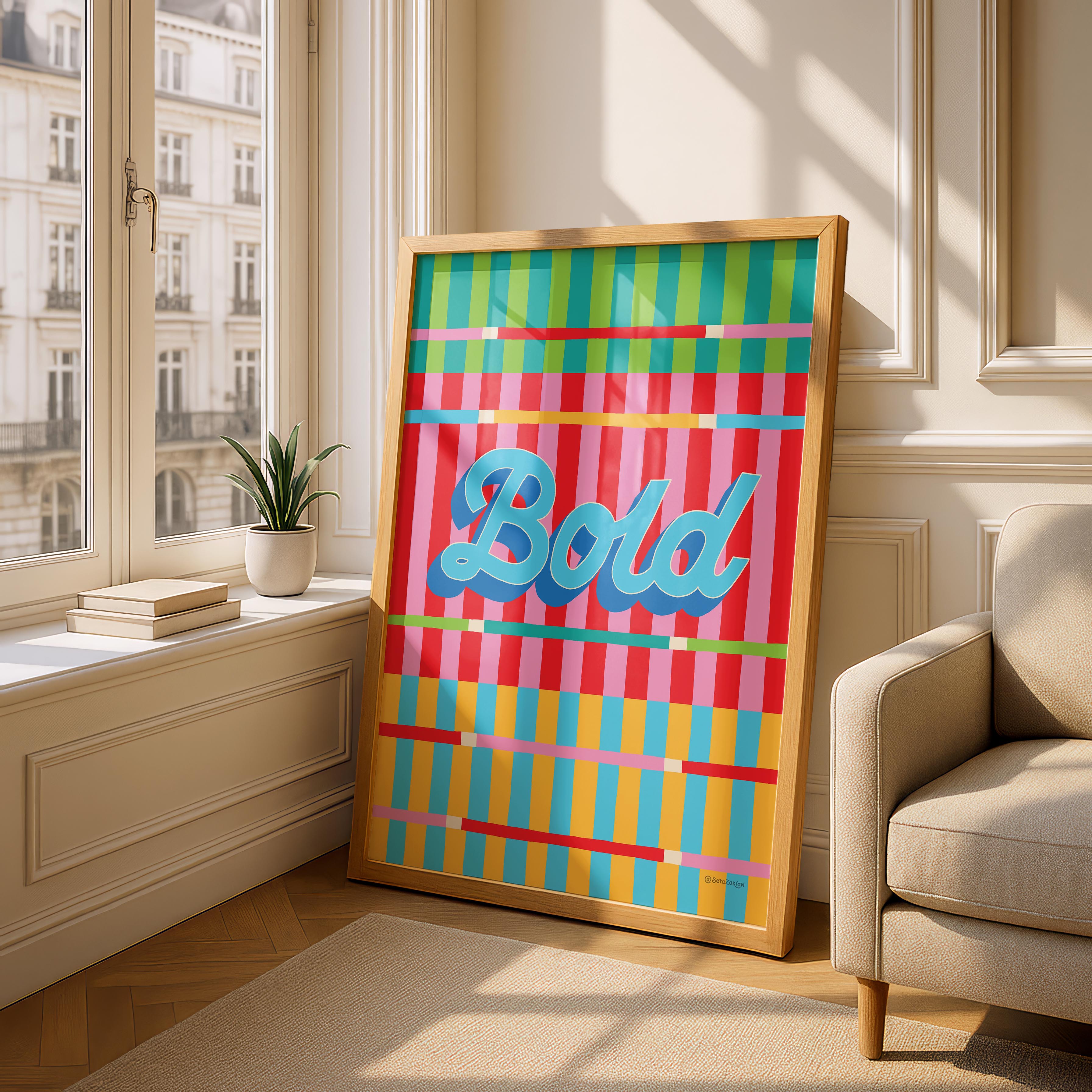 Bold Stripe Hype 1 - Seta Zakian - Rolled Poster Wall Art Print | House Prints