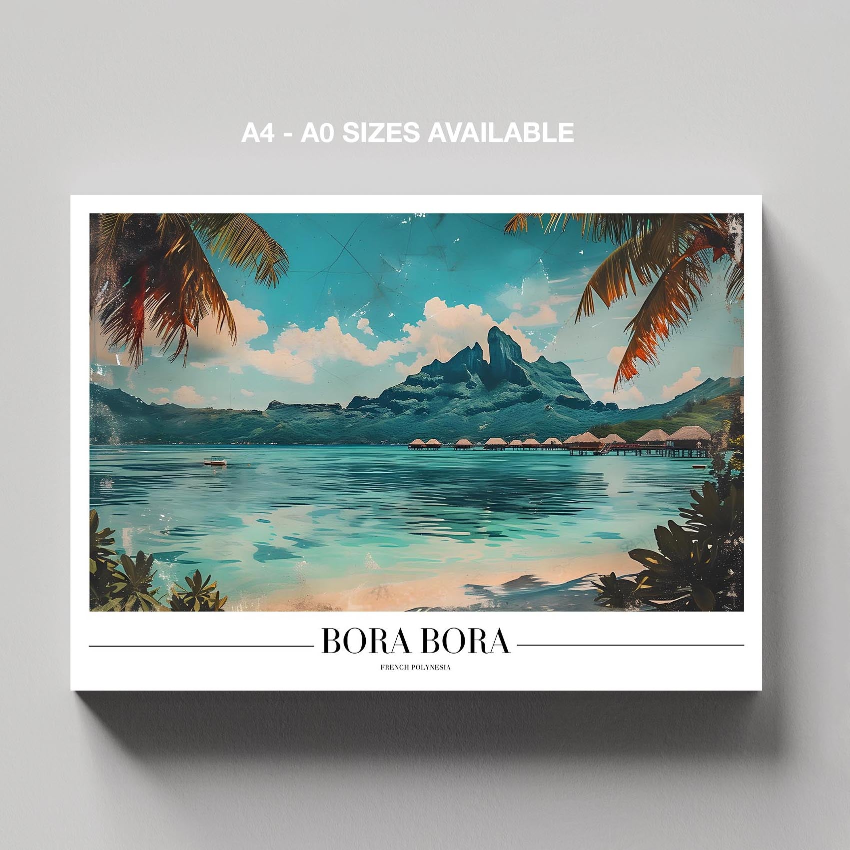 Bora Bora City World Travel - Framed Canvas Wall Art Print | House Prints