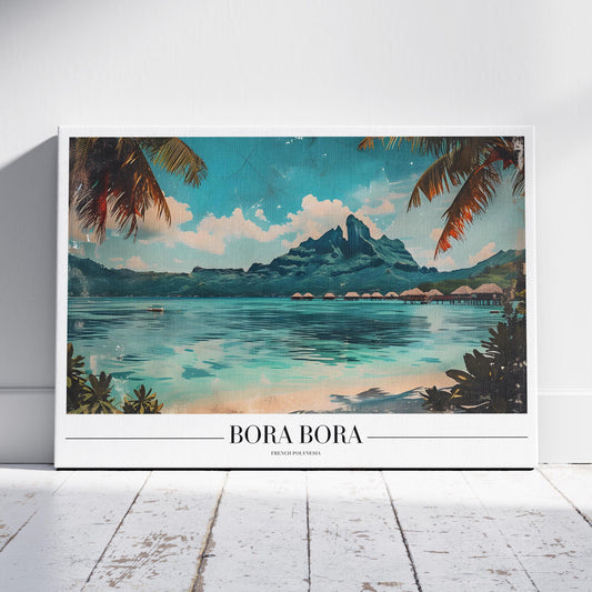 Bora Bora City World Travel - Framed Canvas Wall Art Print - House Prints