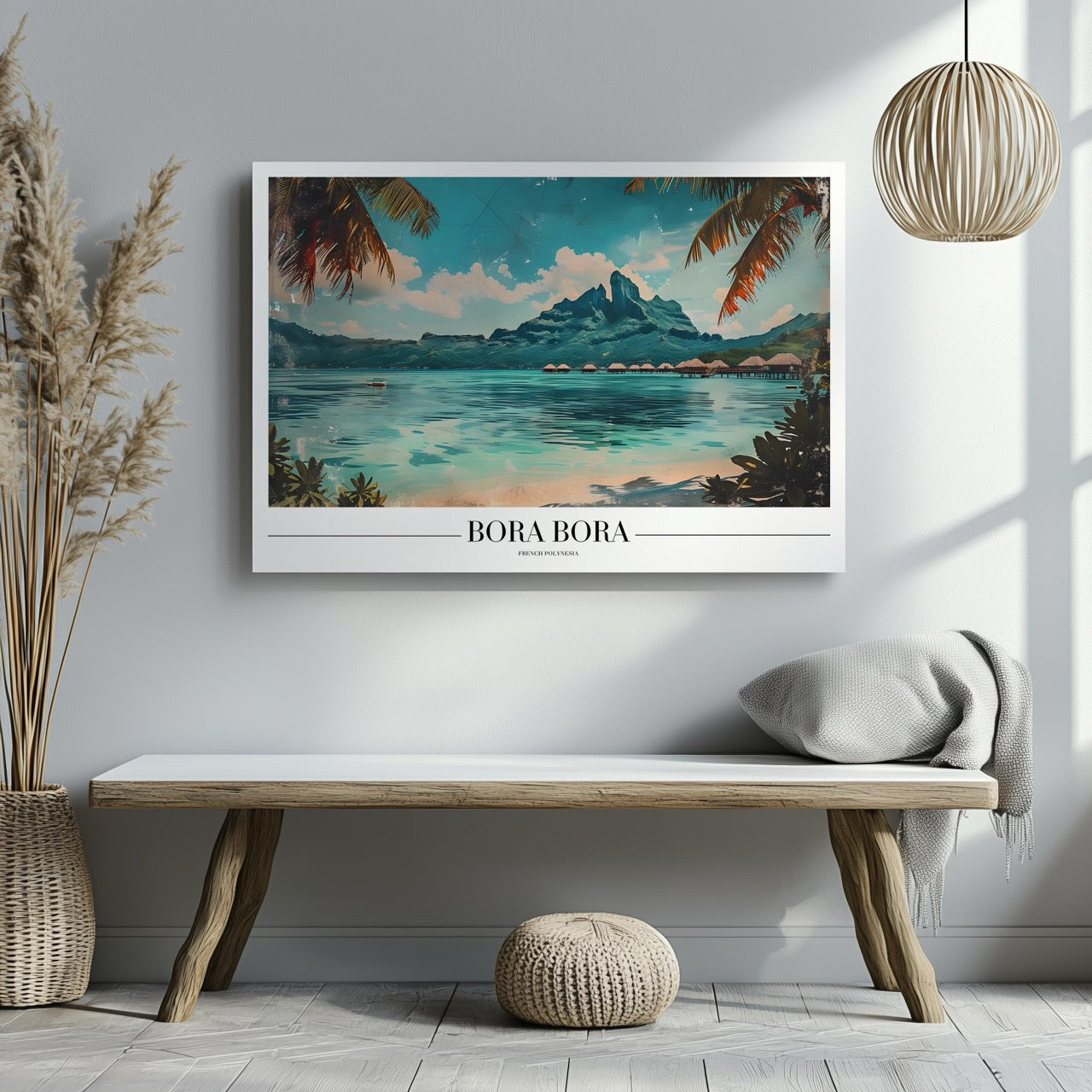 Bora Bora City World Travel - Framed Canvas Wall Art Print | House Prints