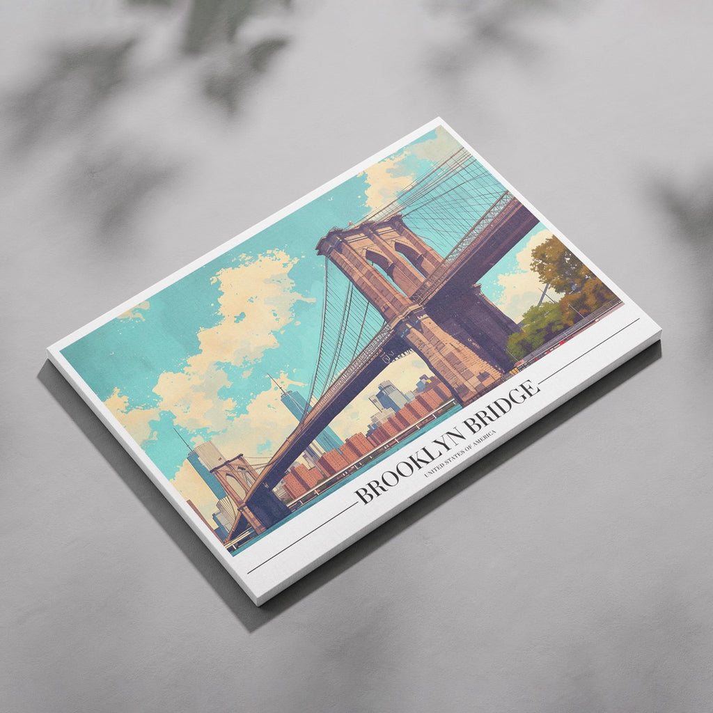 Brooklyn Bridge NYC City America World Travel - Framed Canvas Wall Art Print | House Prints