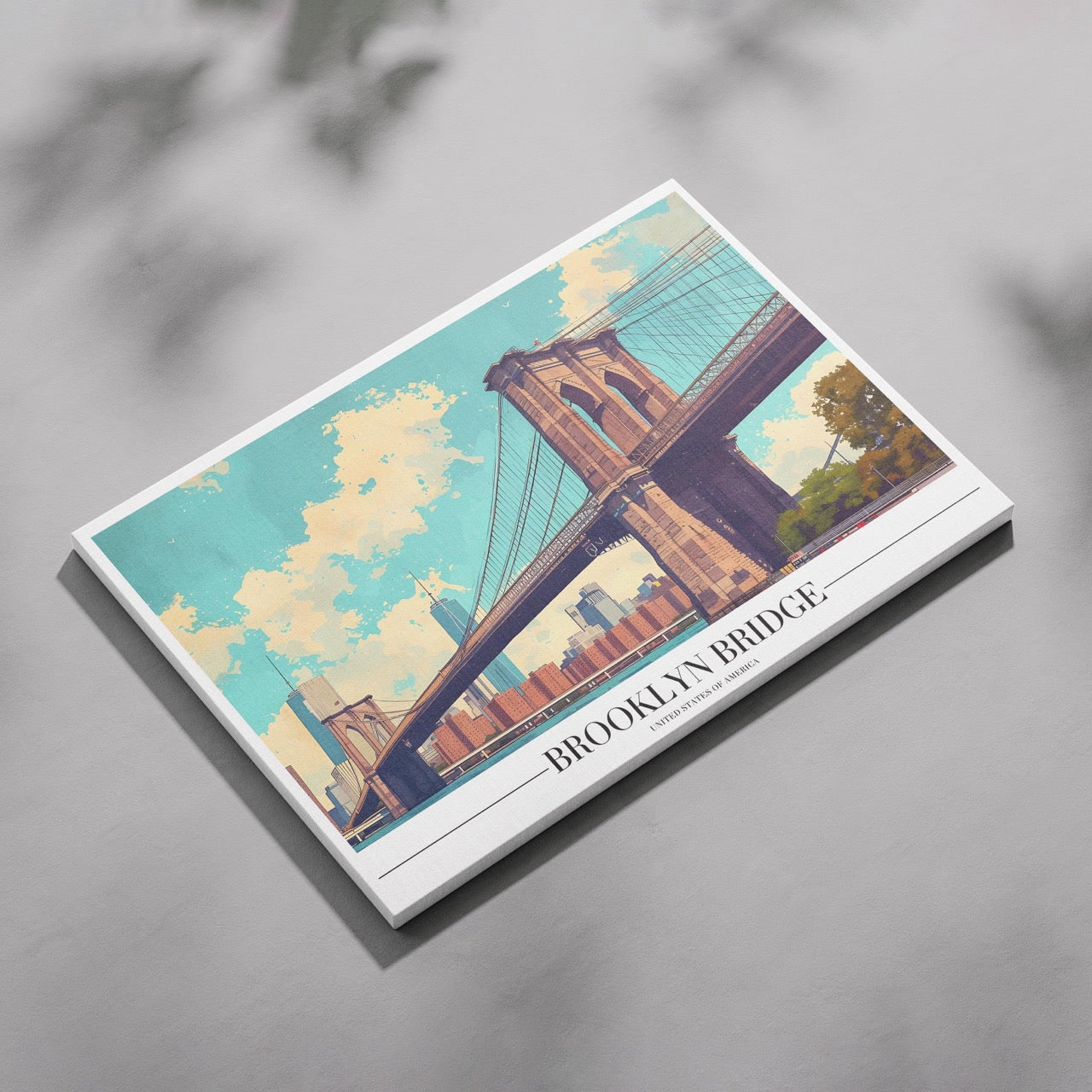 Brooklyn Bridge NYC City America World Travel - Framed Canvas Wall Art Print | House Prints