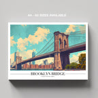 Brooklyn Bridge NYC City America World Travel - Framed Canvas Wall Art Print | House Prints