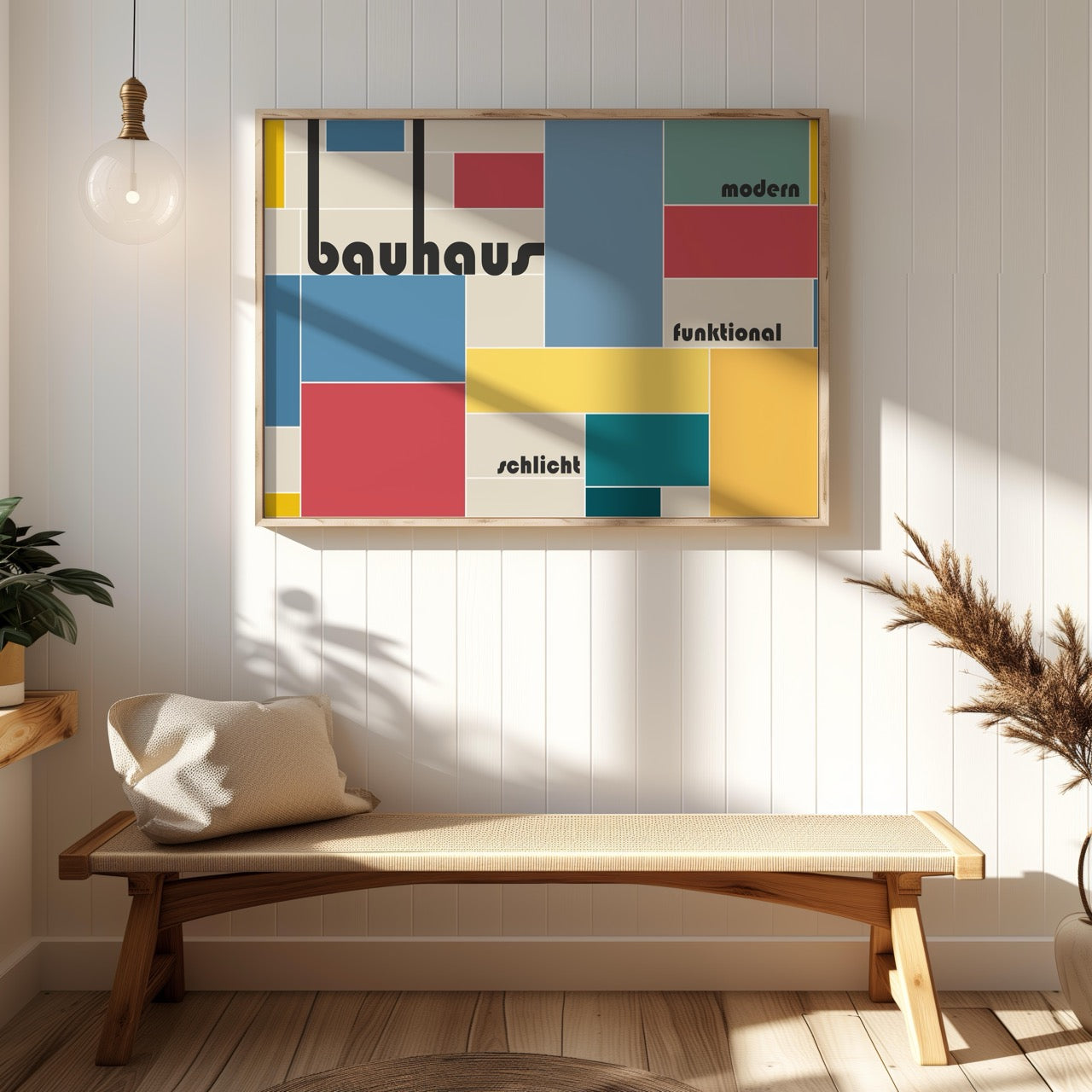 Modern Bauhaus Colourful Geometric Shapes - Rolled Poster Wall Art Print | House Prints