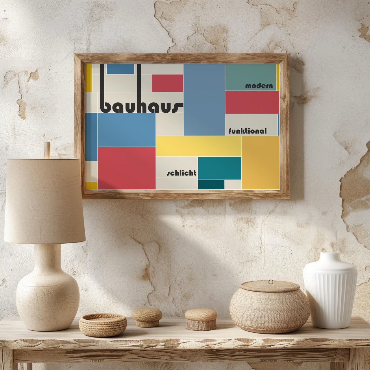 Modern Bauhaus Colourful Geometric Shapes - Rolled Poster Wall Art Print | House Prints