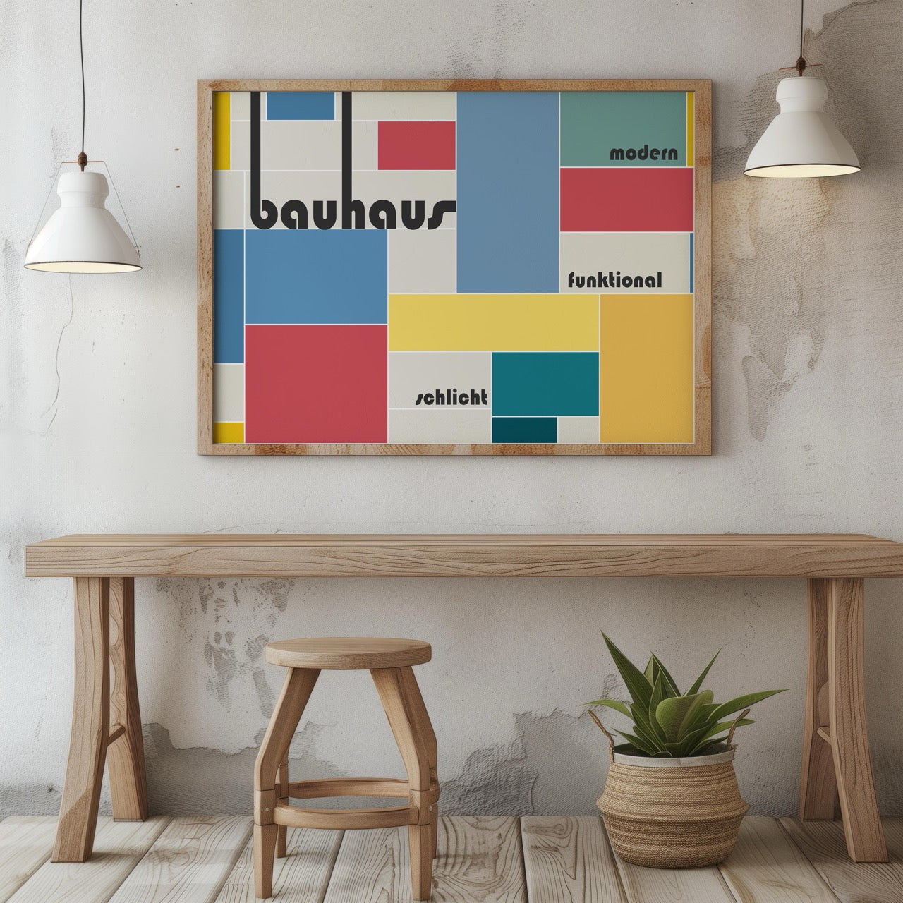 Modern Bauhaus Colourful Geometric Shapes - Rolled Poster Wall Art Print | House Prints