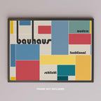 Modern Bauhaus Colourful Geometric Shapes - Rolled Poster Wall Art Print | House Prints