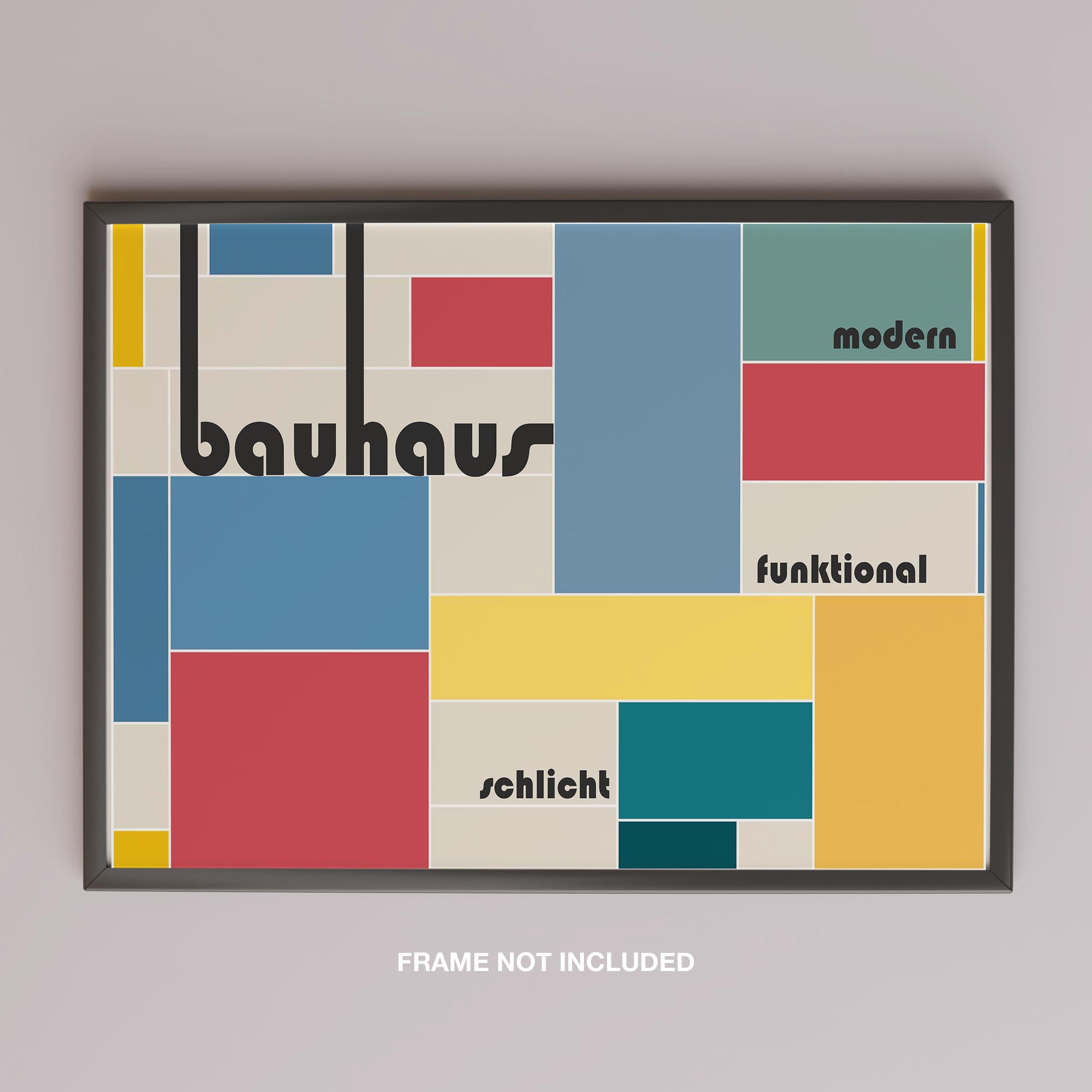 Modern Bauhaus Colourful Geometric Shapes - Rolled Poster Wall Art Print | House Prints