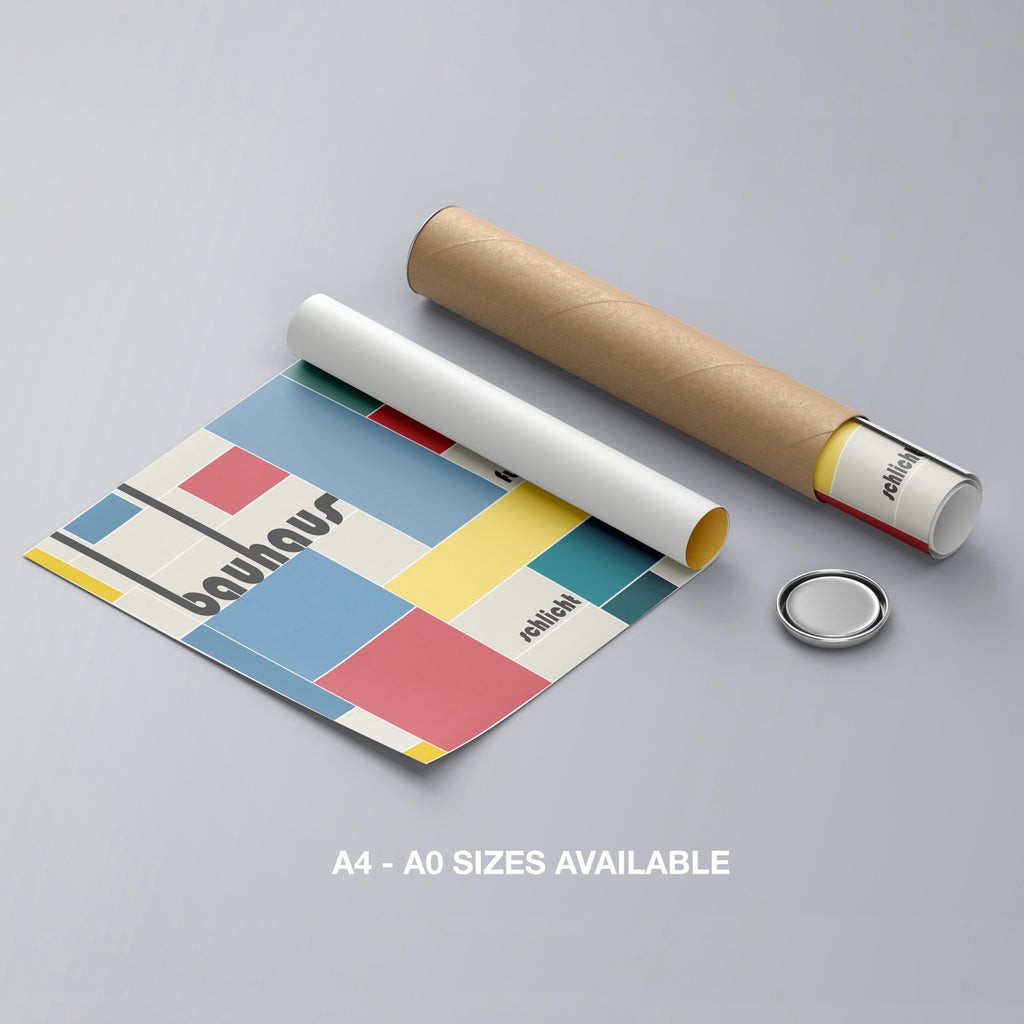 Modern Bauhaus Colourful Geometric Shapes - Rolled Poster Wall Art Print | House Prints