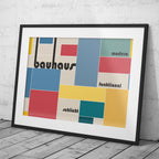 Modern Bauhaus Colourful Geometric Shapes - Rolled Poster Wall Art Print | House Prints