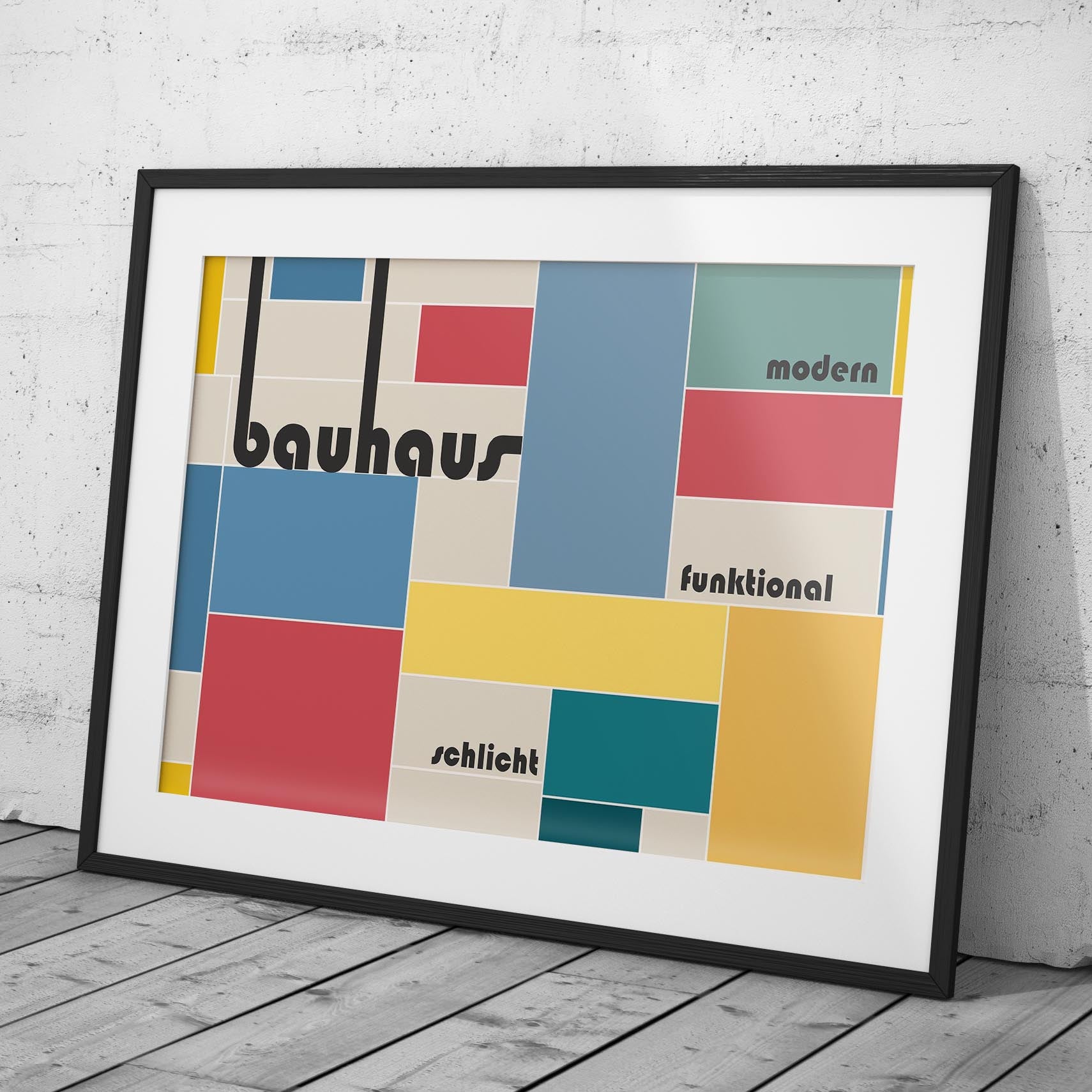 Modern Bauhaus Colourful Geometric Shapes - Rolled Poster Wall Art Print | House Prints