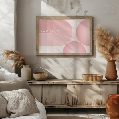Minimalist Bauhaus 1924 Abstract Pink Circles - Rolled Poster Wall Art Print - House Prints