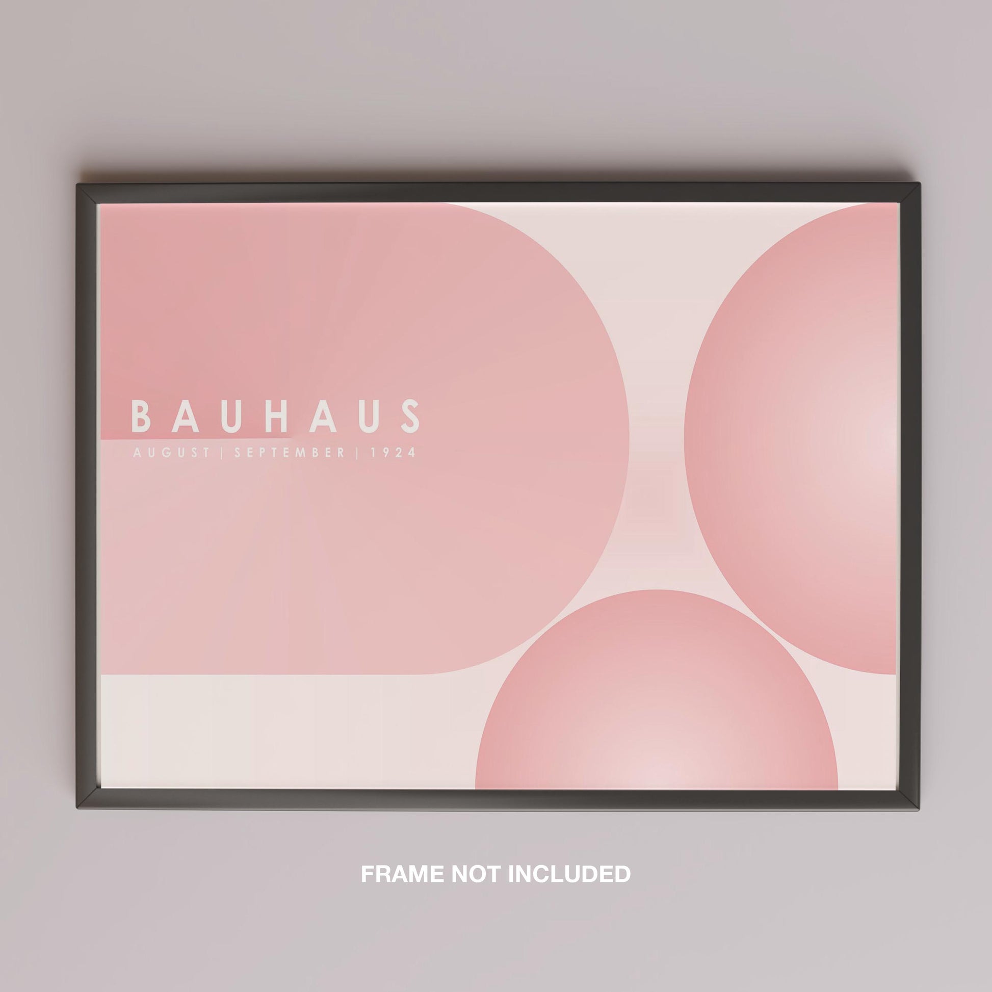 Minimalist Bauhaus 1924 Abstract Pink Circles - Rolled Poster Wall Art Print - House Prints
