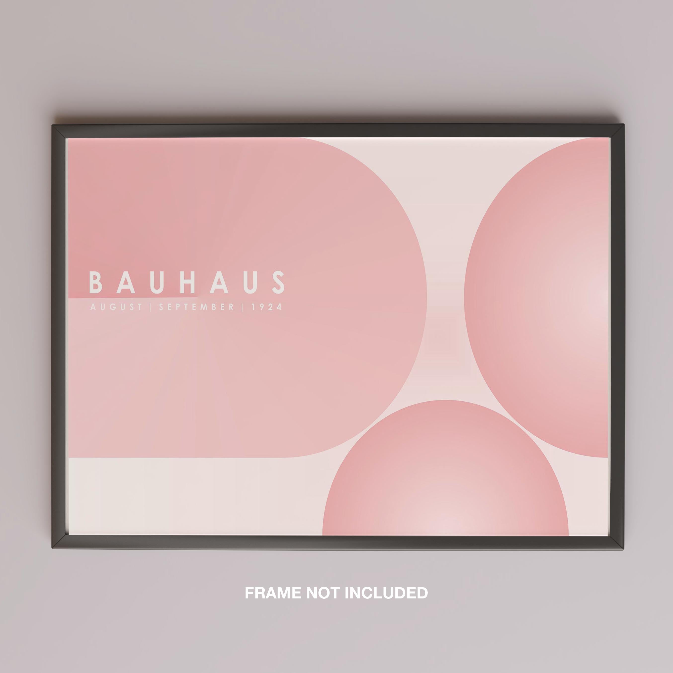 Minimalist Bauhaus 1924 Abstract Pink Circles - Rolled Poster Wall Art Print | House Prints