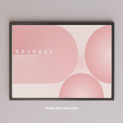 Minimalist Bauhaus 1924 Abstract Pink Circles - Rolled Poster Wall Art Print - House Prints