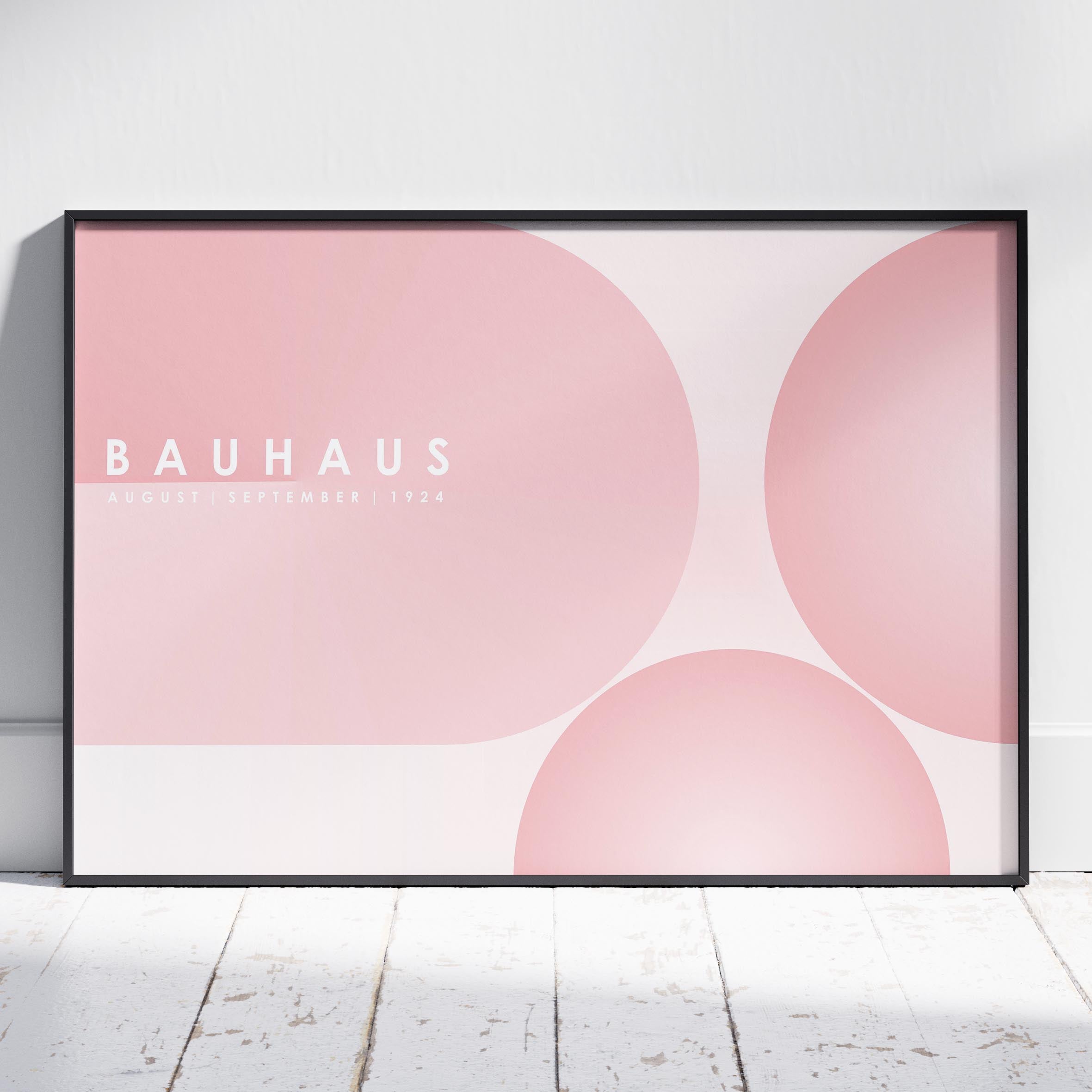 Minimalist Bauhaus 1924 Abstract Pink Circles - Rolled Poster Wall Art Print | House Prints