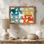 Abstract Bauhaus Bold Geometric Colours - Rolled Poster Wall Art Print | House Prints