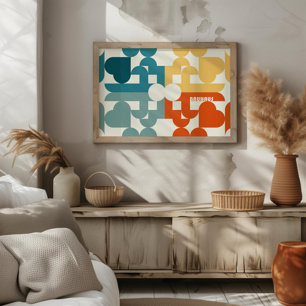 Abstract Bauhaus Bold Geometric Colours - Rolled Poster Wall Art Print - House Prints