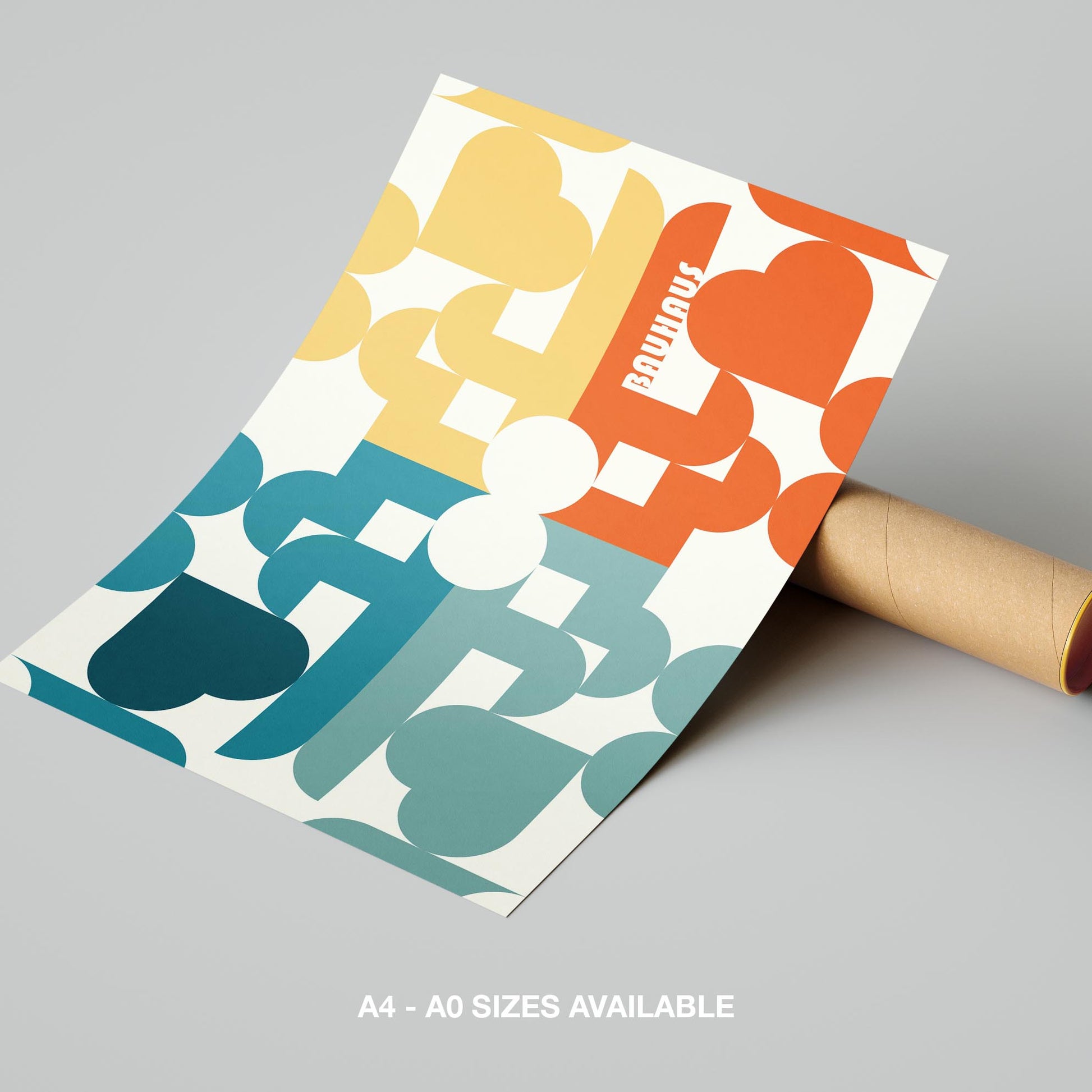 Abstract Bauhaus Bold Geometric Colours - Rolled Poster Wall Art Print - House Prints