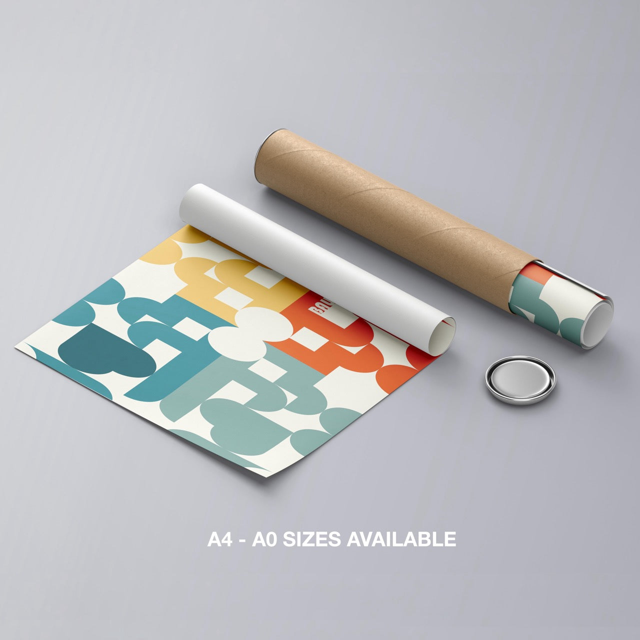 Abstract Bauhaus Bold Geometric Colours - Rolled Poster Wall Art Print - House Prints