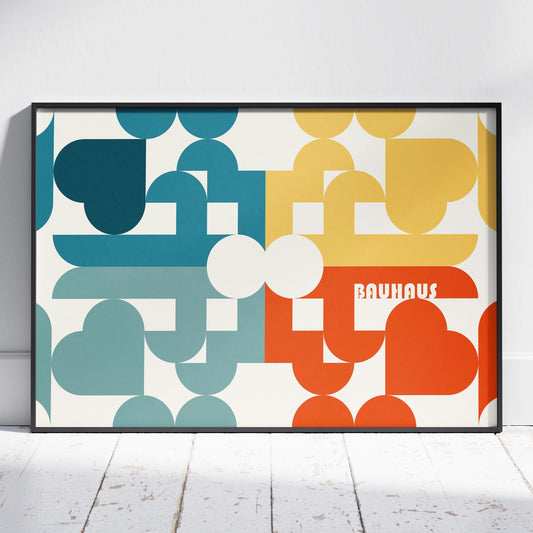 Abstract Bauhaus Bold Geometric Colours - Rolled Poster Wall Art Print - House Prints