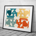 Abstract Bauhaus Bold Geometric Colours - Rolled Poster Wall Art Print | House Prints