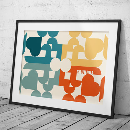 Abstract Bauhaus Bold Geometric Colours - Rolled Poster Wall Art Print - House Prints