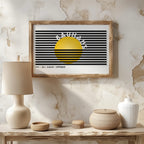 Geometric Bauhaus 1931 Yellow & Black Lines - Rolled Poster Wall Art Print | House Prints