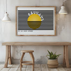 Geometric Bauhaus 1931 Yellow & Black Lines - Rolled Poster Wall Art Print | House Prints