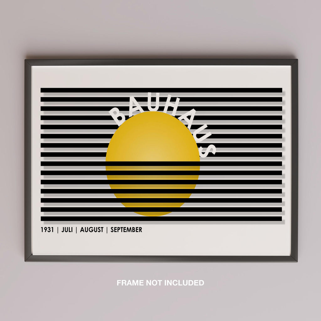Geometric Bauhaus 1931 Yellow & Black Lines - Rolled Poster Wall Art Print | House Prints