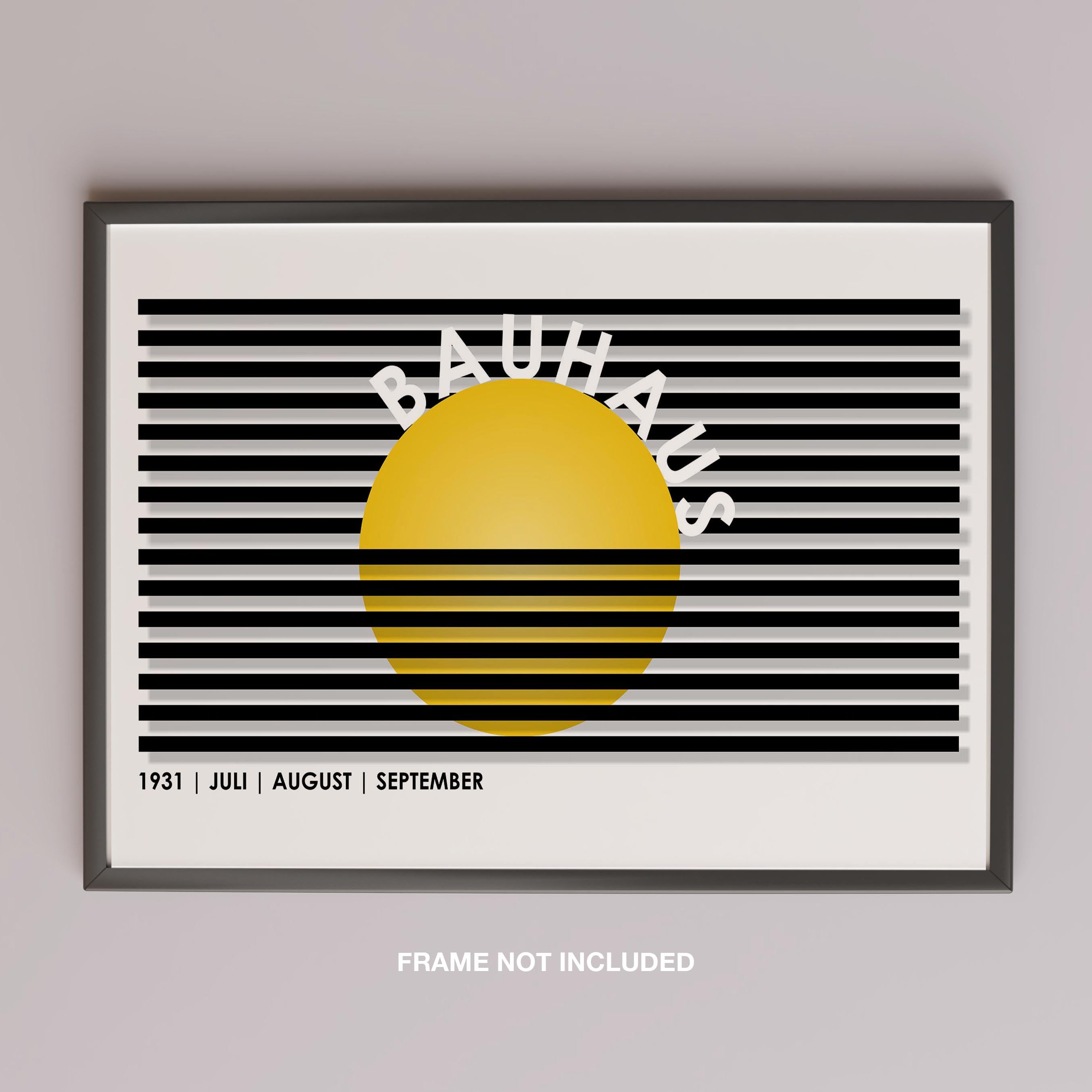 Geometric Bauhaus 1931 Yellow & Black Lines - Rolled Poster Wall Art Print | House Prints