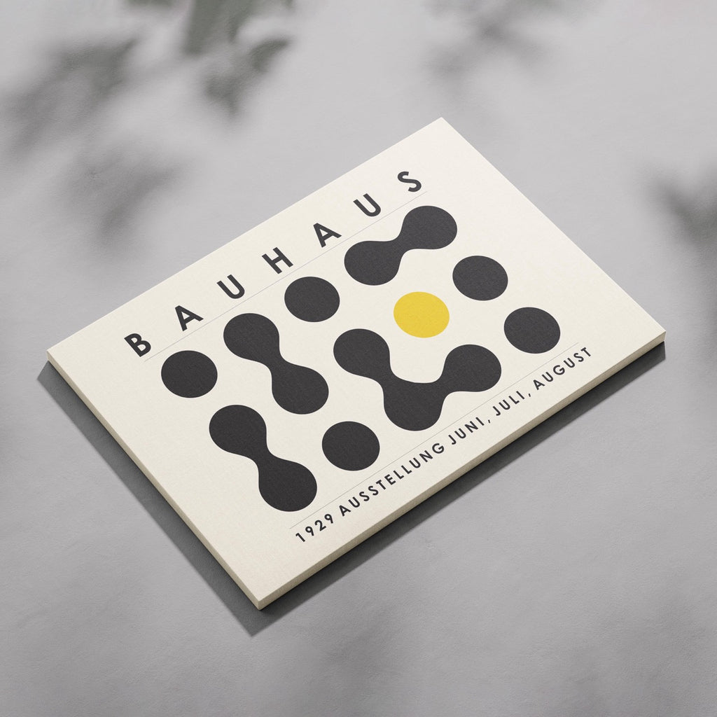 Bauhaus Ausstellung 1929 Abstract Dot Pattern - Framed Canvas Wall Art Print | House Prints