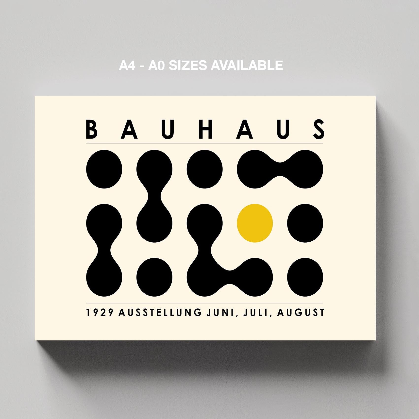 Bauhaus Ausstellung 1929 Abstract Dot Pattern - Framed Canvas Wall Art Print - House Prints