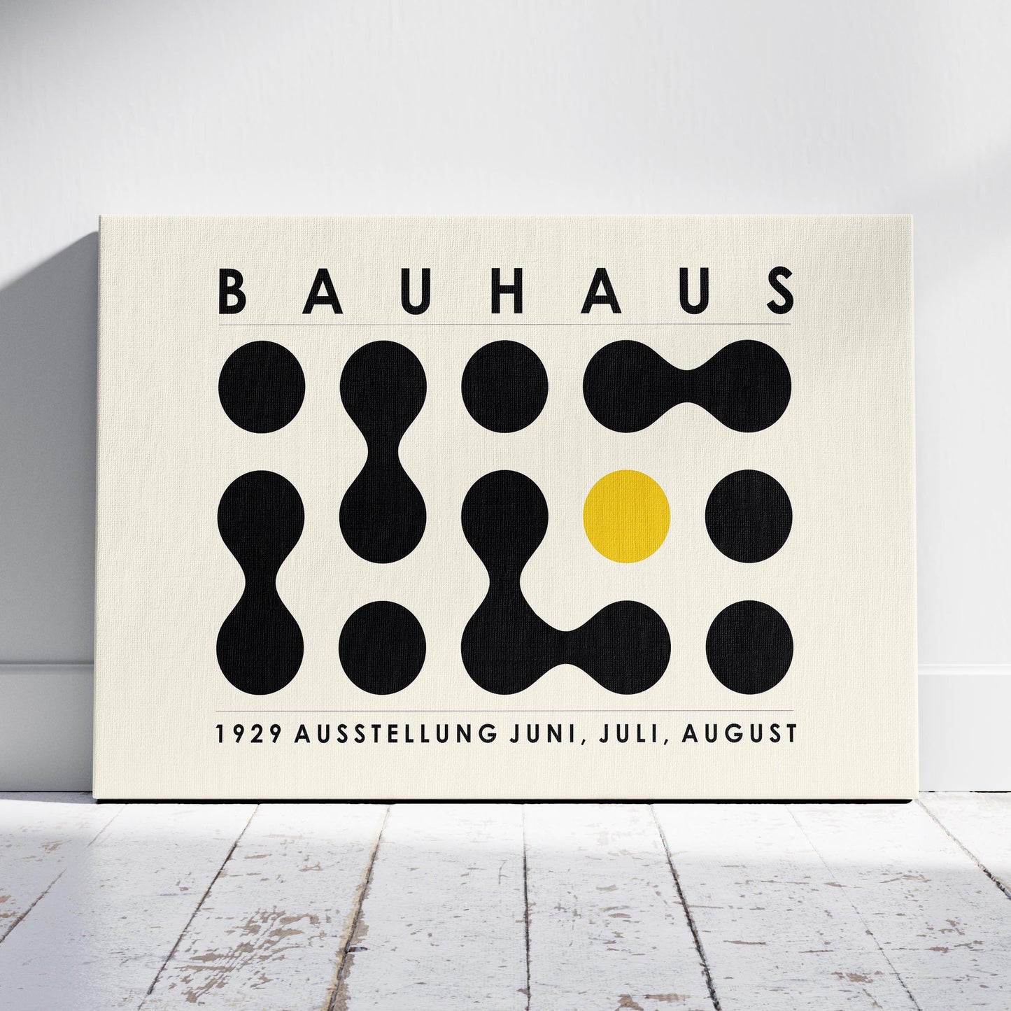 Bauhaus Ausstellung 1929 Abstract Dot Pattern - Framed Canvas Wall Art Print - House Prints