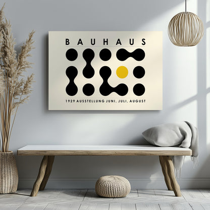 Bauhaus Ausstellung 1929 Abstract Dot Pattern - Framed Canvas Wall Art Print - House Prints