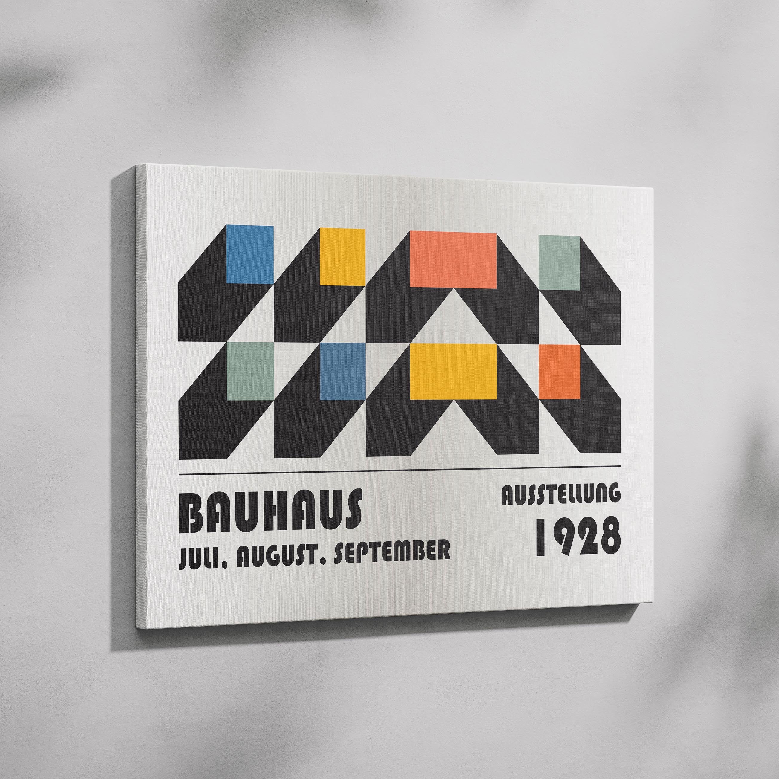 Bauhaus Ausstellung 1928 Abstract Geometry - Framed Canvas Wall Art Print | House Prints