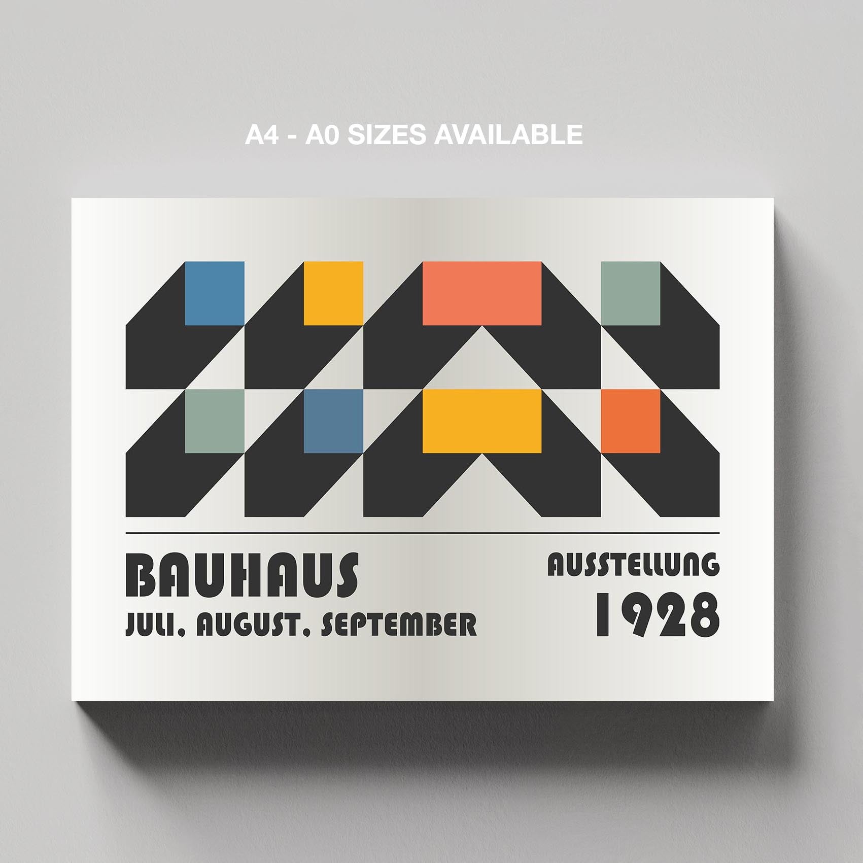 Bauhaus Ausstellung 1928 Abstract Geometry - Framed Canvas Wall Art Print | House Prints
