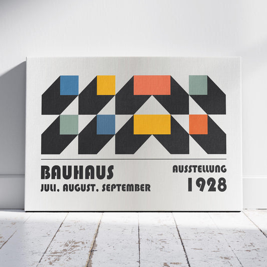 Bauhaus Ausstellung 1928 Abstract Geometry - Framed Canvas Wall Art Print - House Prints