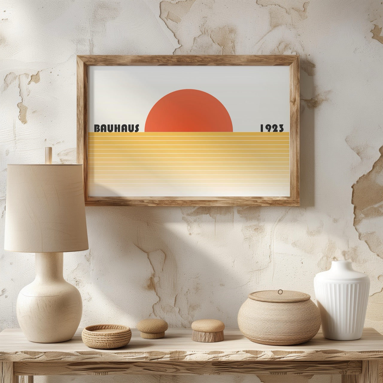 Minimalist Bauhaus 1923 Abstract Sunset - Rolled Poster Wall Art Print | House Prints