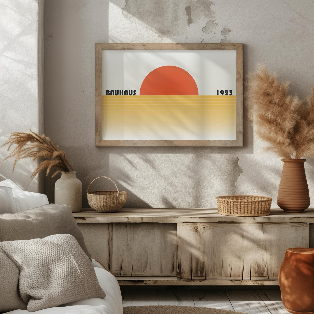 Minimalist Bauhaus 1923 Abstract Sunset - Rolled Poster Wall Art Print | House Prints