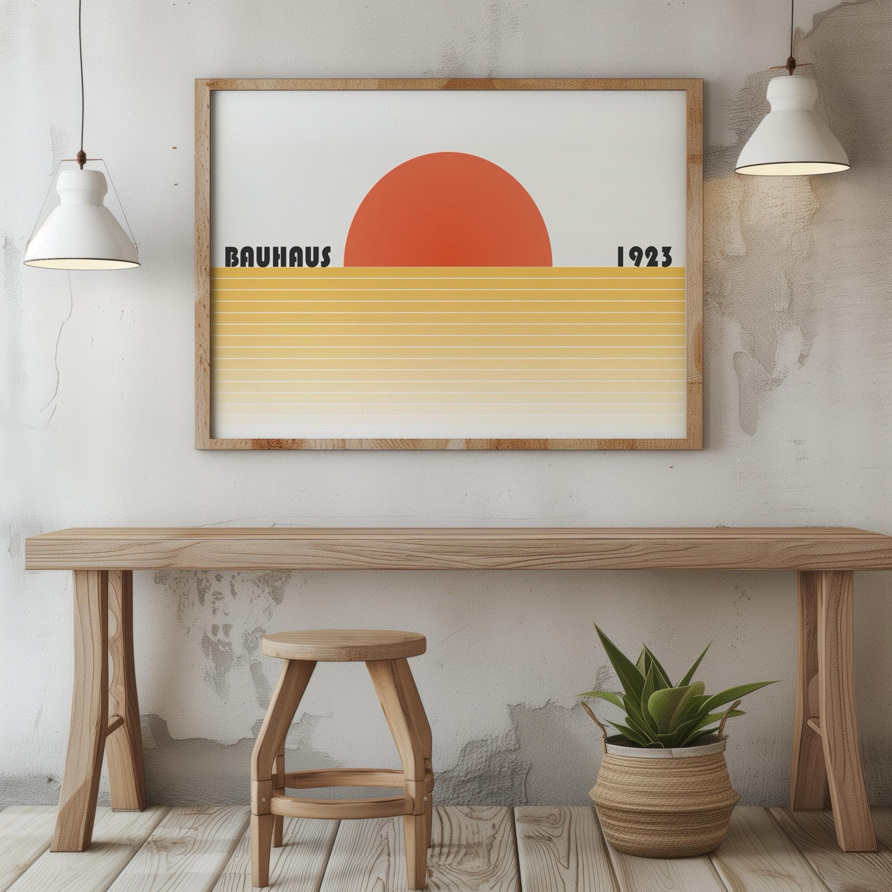 Minimalist Bauhaus 1923 Abstract Sunset - Rolled Poster Wall Art Print | House Prints