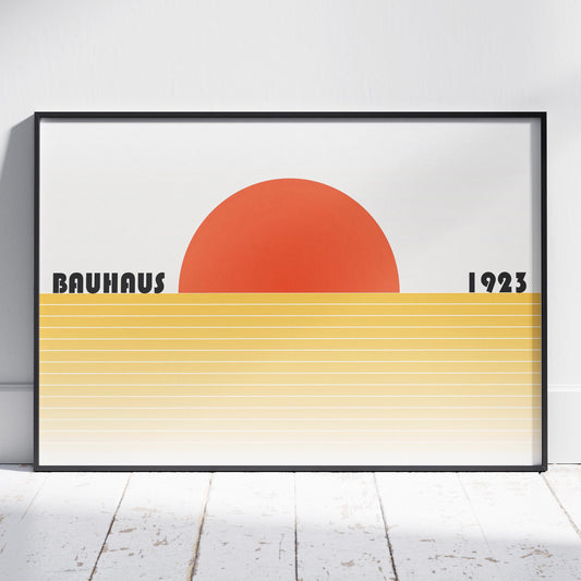 Minimalist Bauhaus 1923 Abstract Sunset - Rolled Poster Wall Art Print - House Prints