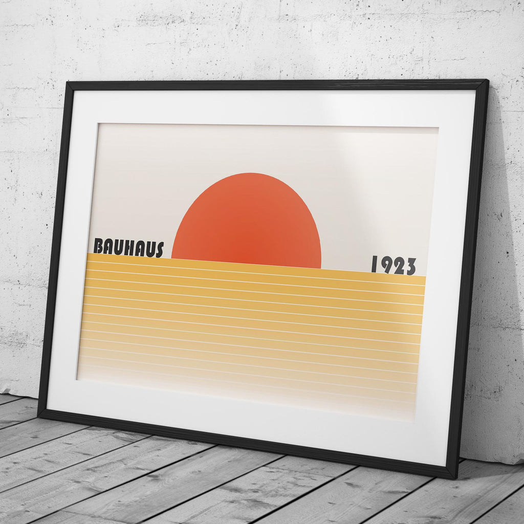 Minimalist Bauhaus 1923 Abstract Sunset - Rolled Poster Wall Art Print | House Prints