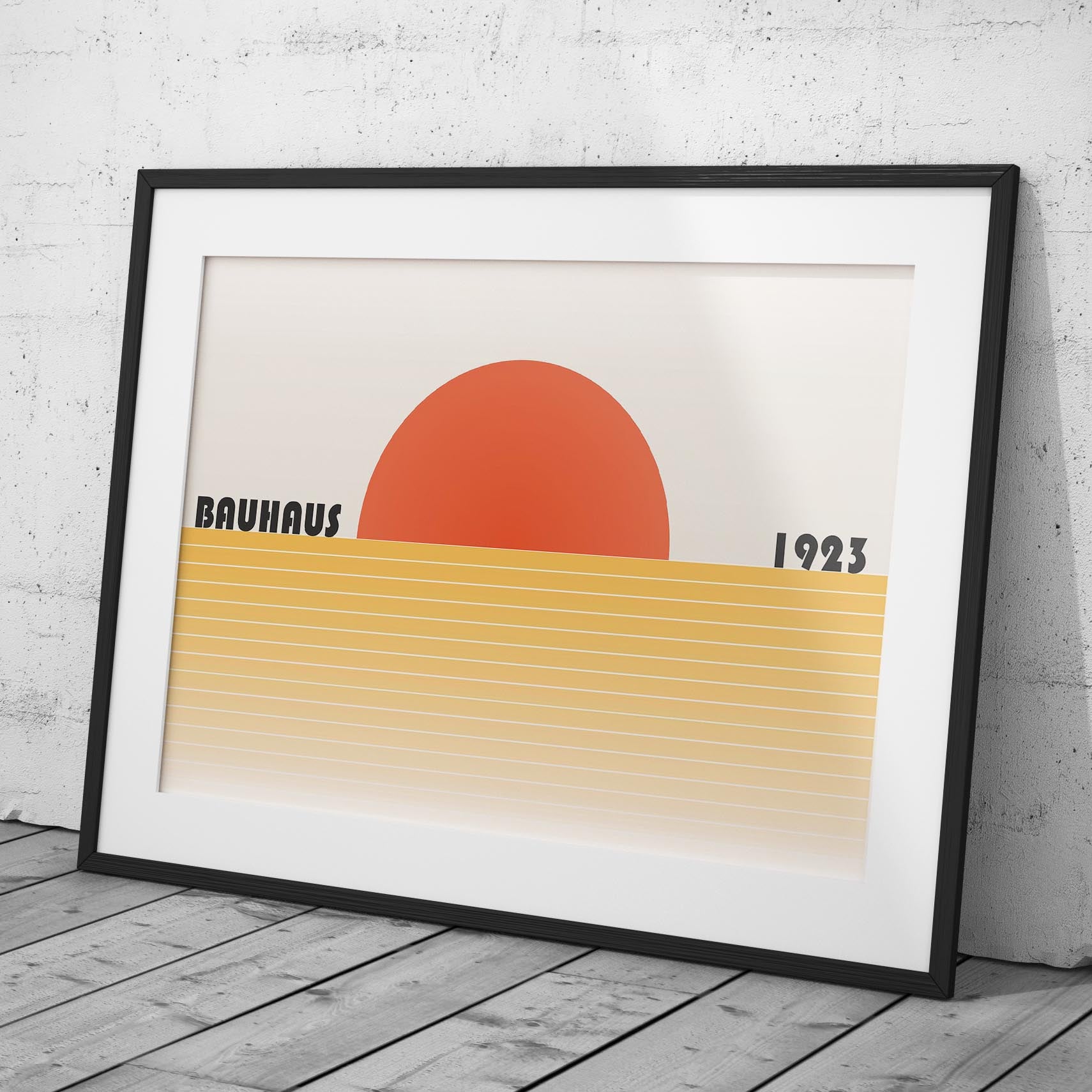 Minimalist Bauhaus 1923 Abstract Sunset - Rolled Poster Wall Art Print | House Prints